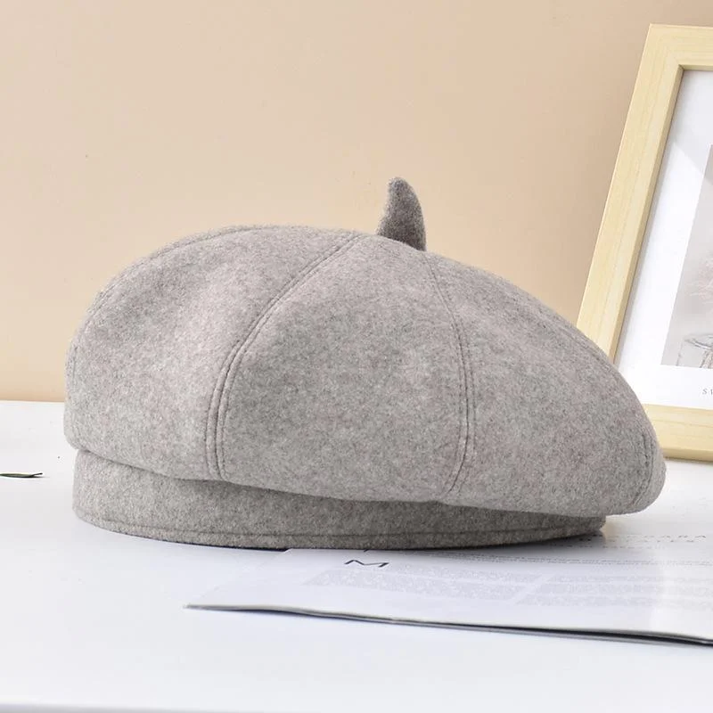 Women's Beret Hats Solid Color French Style Wool Winter Hats