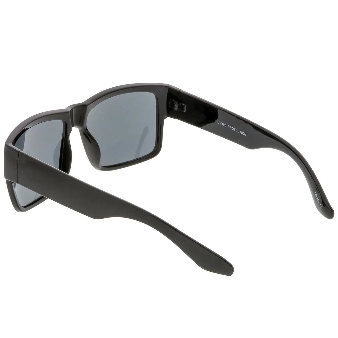 Men's Flat Top Horn Rimmed glasses With Thick Arms Square Lens 57mm