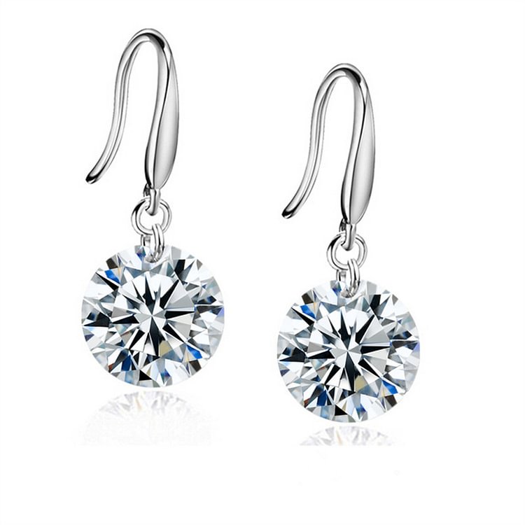 Formal Silver Diamond Earrings  flycurvy [product_label]