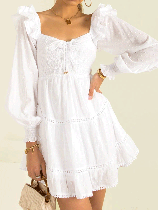 Long sleeve square neck dress