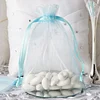 10 Pack | 5"x7" Baby Blue Organza Drawstring Wedding Party Favor Gift Bags