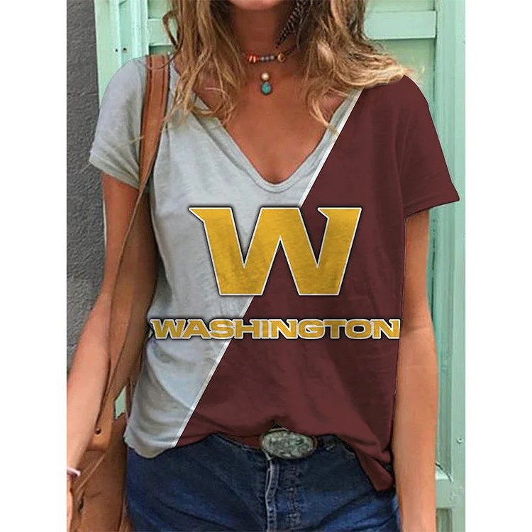 Washington Commanders Lightweight Short Sleeve V-Neck T-Shirt