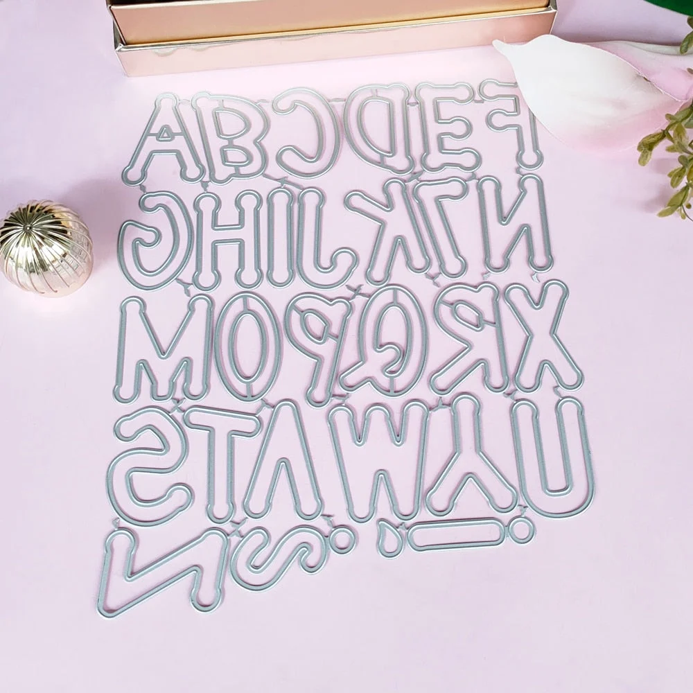Large Big Alphabet Set Die Cut Letter Metal Cutting Dies Stencil Scrapbooking Embossing New Christmas Craft Stamps And Dies