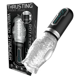 Upgraded 3-in-1 Rotating Vibrating Super-long Stroker Male Rose Toy