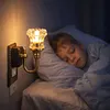 Vintage Night Lights Plug Into Wall USB Powered Plug in Night Light Flower LED Nightlight for Adults Bedroom Bathroom Hallway