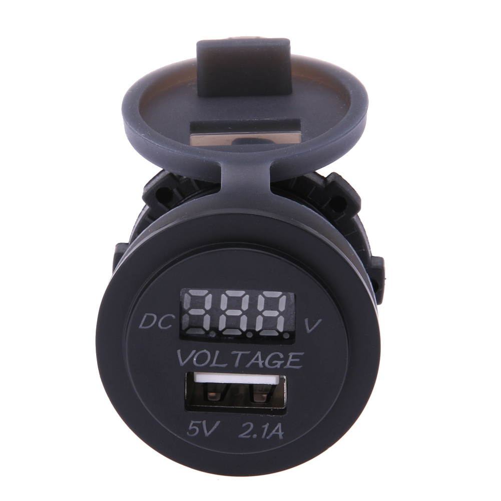 

12V USB Car Mobile Phone Charger Car LED Display Voltmeter Two In One, 501 Original