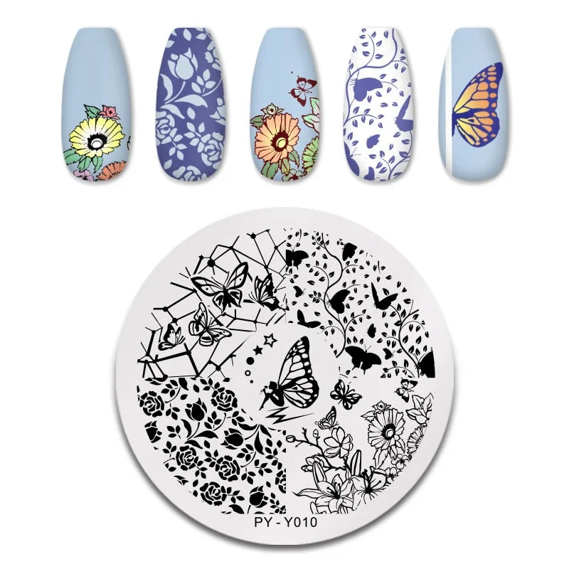 PICT YOU Valentine's Day Nail Stamping Plates Rose Flower Love Pattern Nail Art Plate Overprint Stamp Stencils Design Molds-Nail Inspo