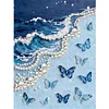 (30x40cm)DIY Pearl Painting Framed Seaside Butterfly Handmade Pearl Material Art Kit Living Room Decor
