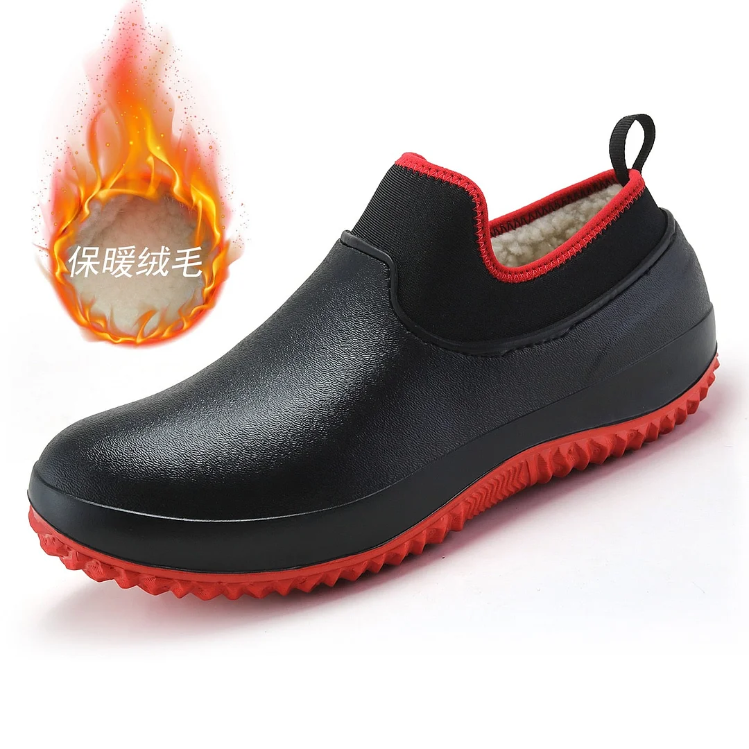 2022 New Men Shoes Kitchen Working Shoes Breathable Non-slip Waterproof Chef Shoes Casual Flat Work Shoes Water Shoes Rain Boots