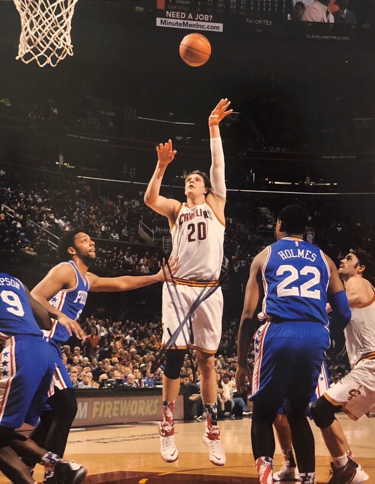 Timofey Mozgov Signed Autographed Cleveland Cavaliers Champs Trophy 8x10 Photo Poster painting