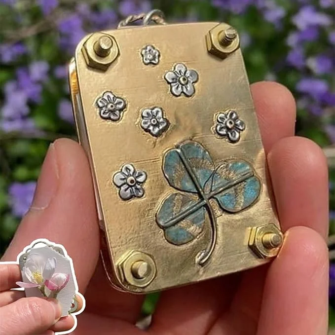 Functional Micro Flower Press Locket