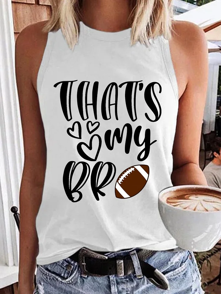 Women's That's My Bro Rugby Print Tank Top
