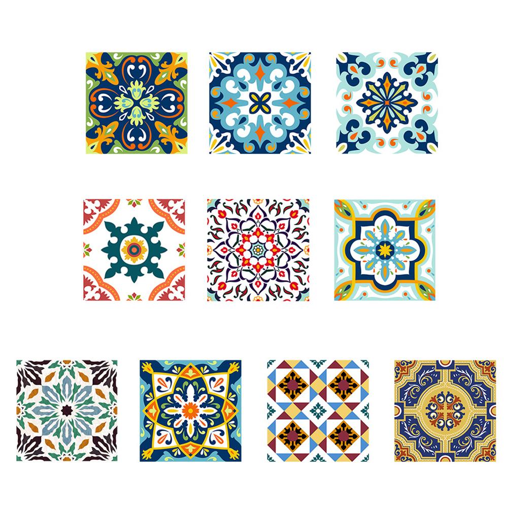 

Retro Flowers Waterproof Tiles Stickers Bathroom Kitchen Wall Stickers, 501 Original