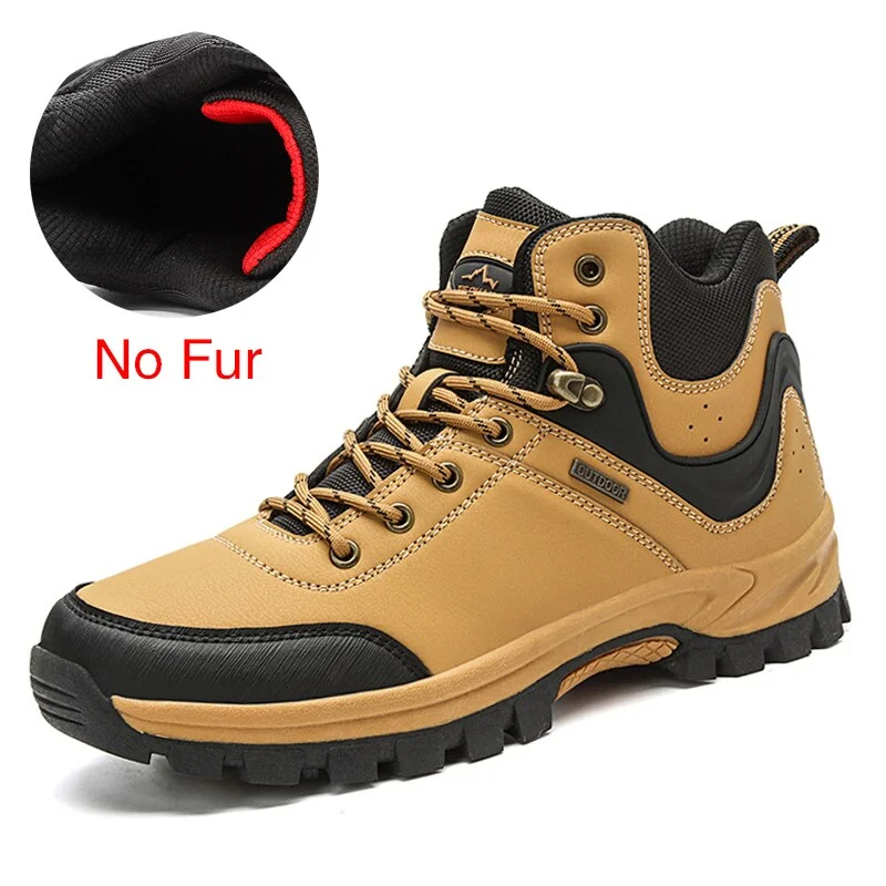 DEKABR Brand Winter Men Snow Boots Warm Plush Men's Boots Waterproof Leather Ankle Boots Top Quality Non-slip Men's Hiking Boots