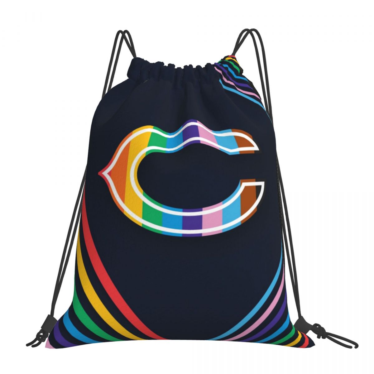 Chicago Bears Pride Month Unisex Drawstring Backpack Bag Travel Sackpack