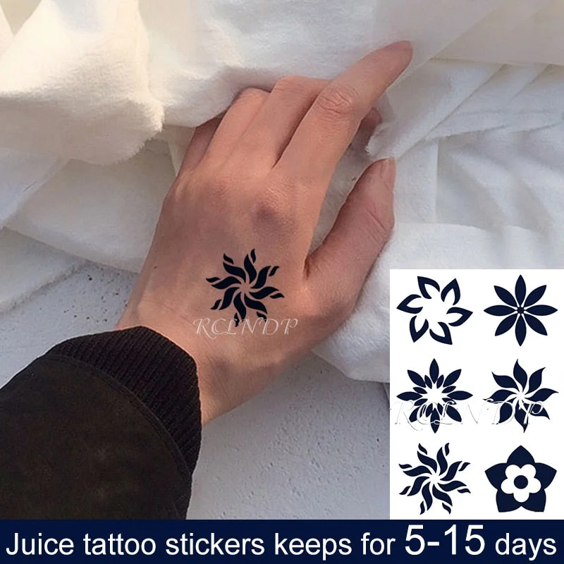 Waterproof Temporary Juice Ink Sticker Sun Totem Dragon Phoenix Small Element Fruit Gel Long Lasting Tattoo for Men Women girl