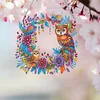 Diamond Painting Acrylic Owl Wreath Hanging Sign Decoration