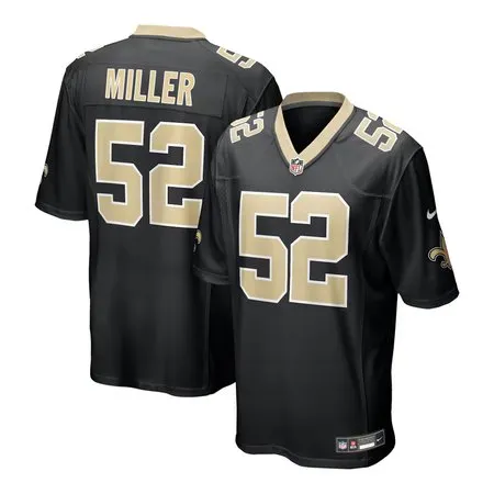 Men's New Orleans Saints #52 Christen Miller Black 2026 NFL Draft Game Jersey