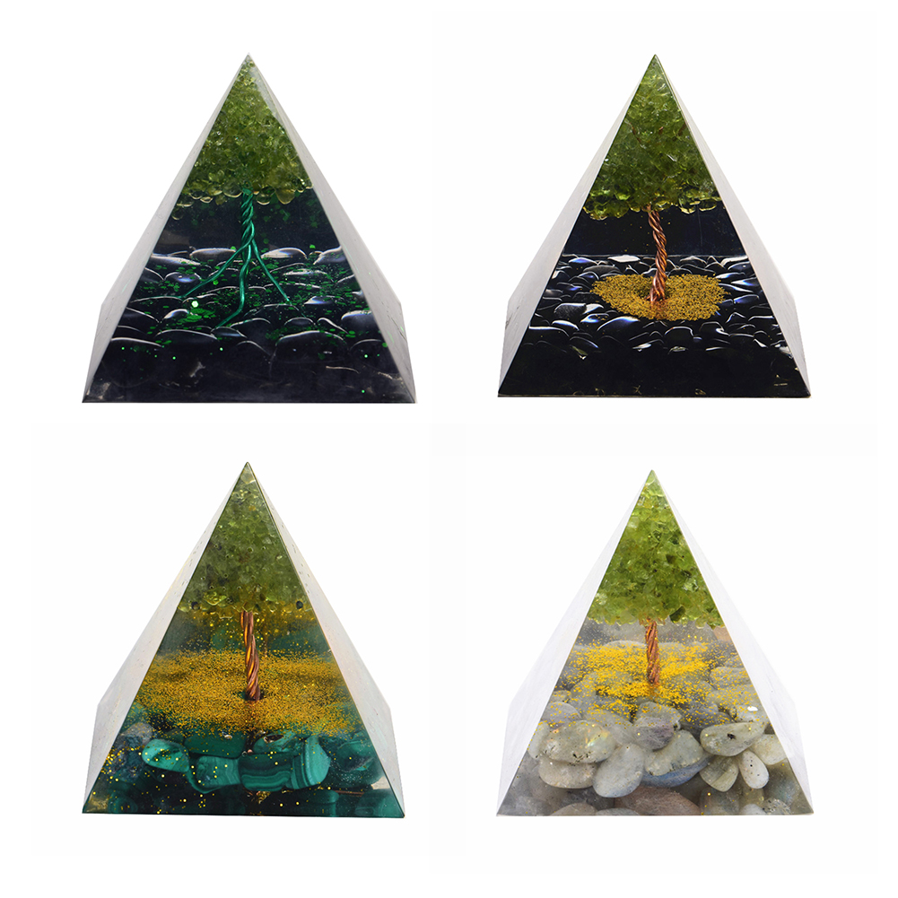 

Tree of Life Crystal Pyramid Mold Amethyst Peridot Healing Generator Orgone, 501 Original