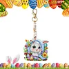 (US Only)PET Double Sided Special Shaped Easter Alphabet DIY Diamond Painting Keychain