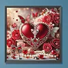 Roses rouges en forme de c&oelig;ur pour la Saint-Valentin, kit sp&eacute;cial de drill partiel en diamant 5d pour adultes d&eacute;butants d&eacute;coration int&eacute;rieure peinture