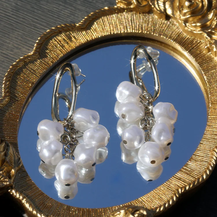 Irregular Flower Baroque Pearl Earrings