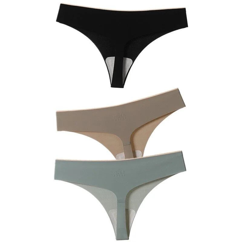3pcs/Set Women Panties Underwear Ultra-thin Seamless Briefs Comfort low-Rise G String Thongs Sexy Lingerie New Hot Bikini T Back