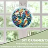 (18.5cm)DIY Acrylic Jigsaw Puzzle Window Hanging with Hanging Chain DIY Stained Glass Decoration Round Window Puzzle Decor for DIY Craft Project (Birds)