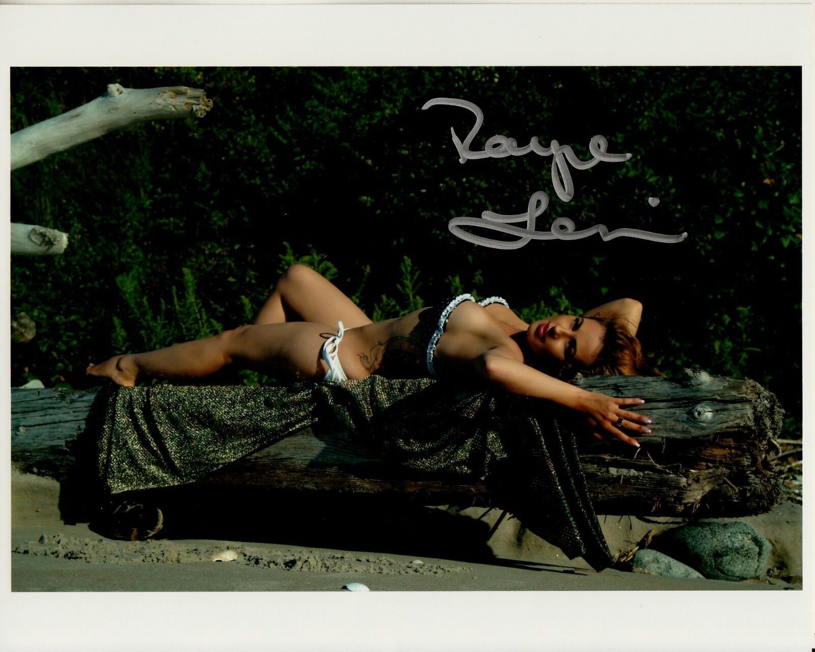 RAYNE LEMIRE hand-signed SEXY BEACH BIKINI 8x10 color portrait w/ UACC RD COA