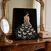 (30x40cm)DIY Pearl Painting Framed Dress Girl Handmade Pearl Material Art Kit Living Room Decor