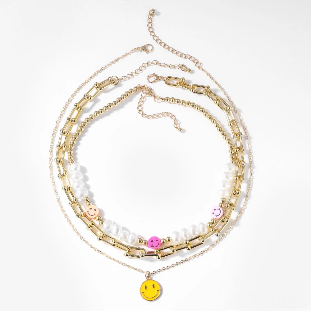 Dvacaman Boho Colorful 2pcs/set Beads Chain Necklace Trendy Ethnic Multi Layer Beaded Choker Necklace for Women Party Jewelry