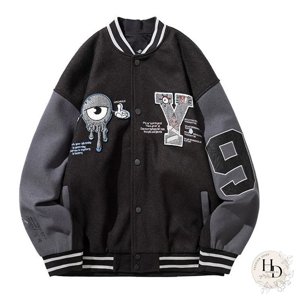 Printed Embroidery Baseball Jacket Jacket