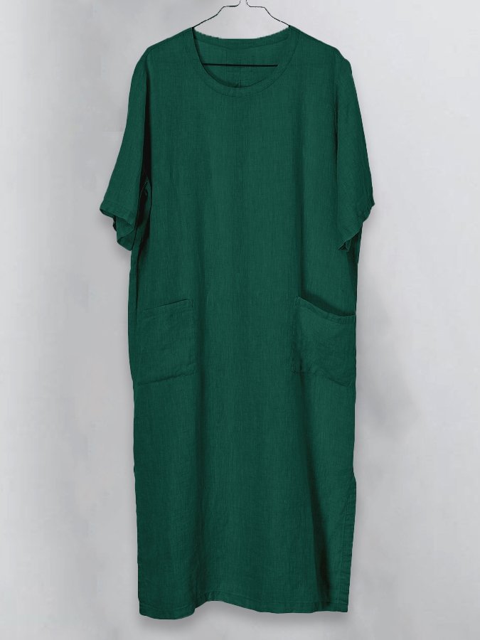 Women's Cotton Loose Pocket Dress