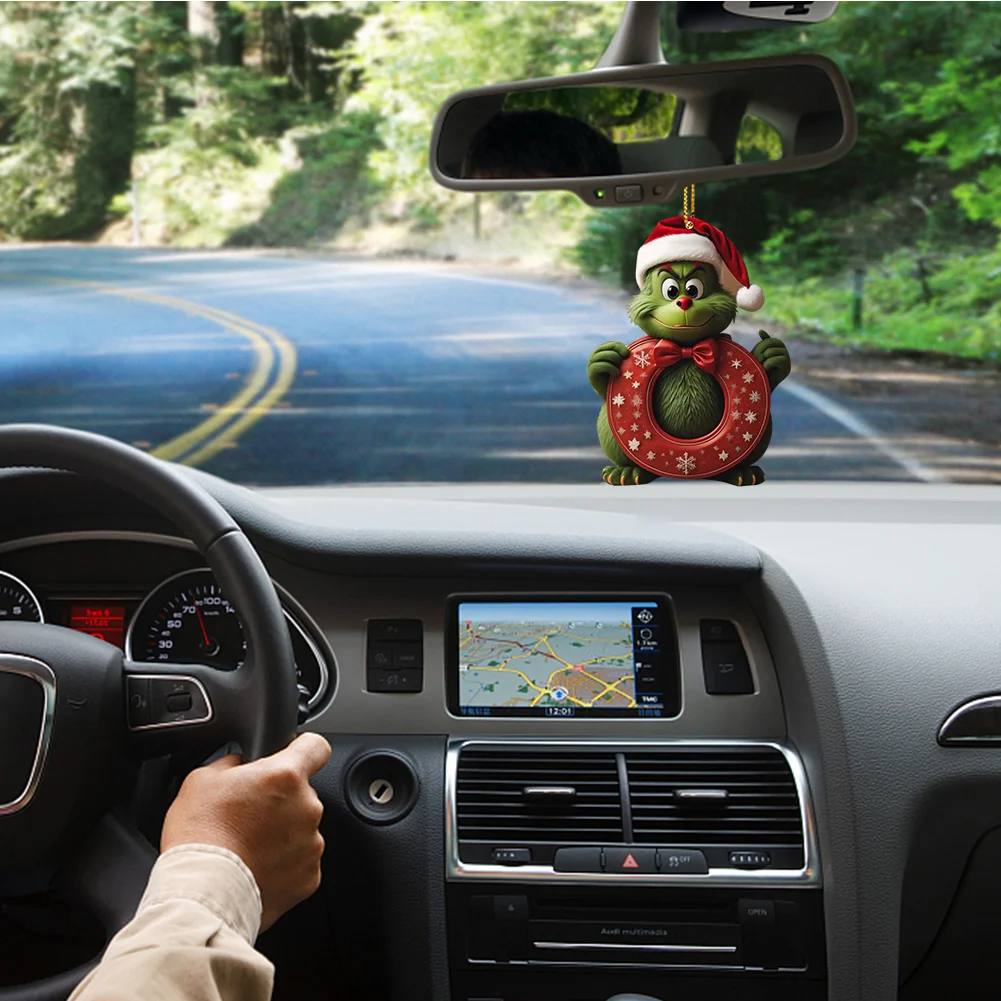 Christmas Acrylic Grinch Xmas Tree Hanging Ornament Hanging Green Monster Decor