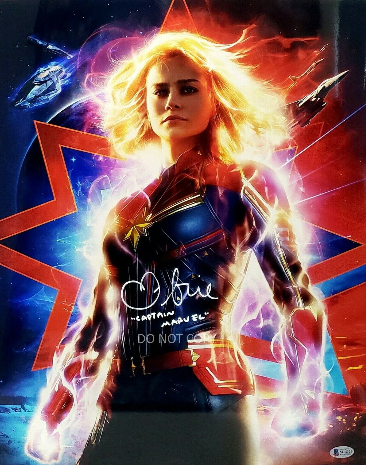 BRIE LARSON Signed Autographed CAPTAIN MARVEL