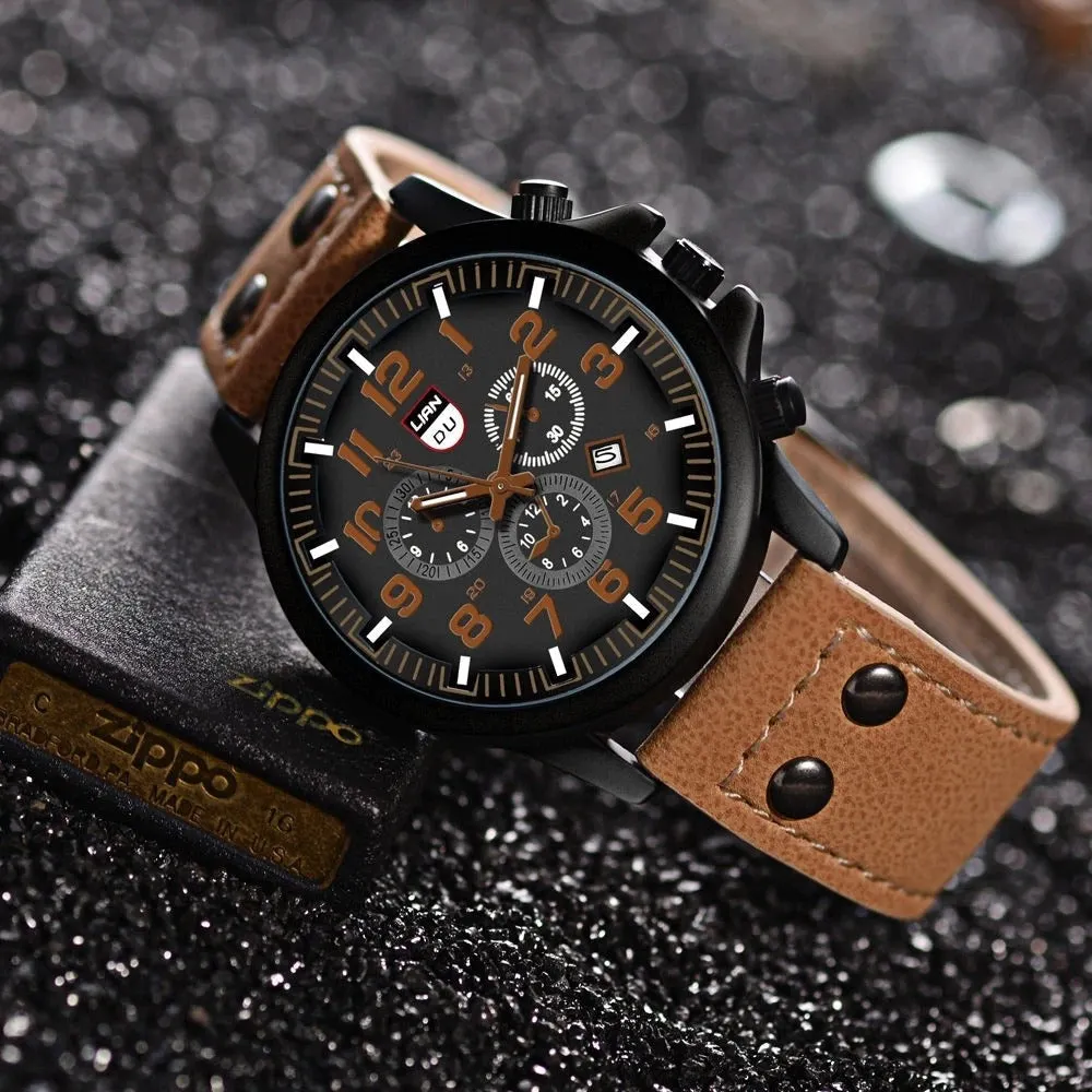 Men's Cowhide Strap Field Watch &ndash; Military-Inspired Design &ndash; view 2