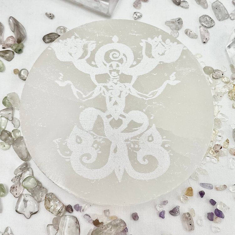 4.2 Inch Selenite Patterned Charging Plate 1pcs