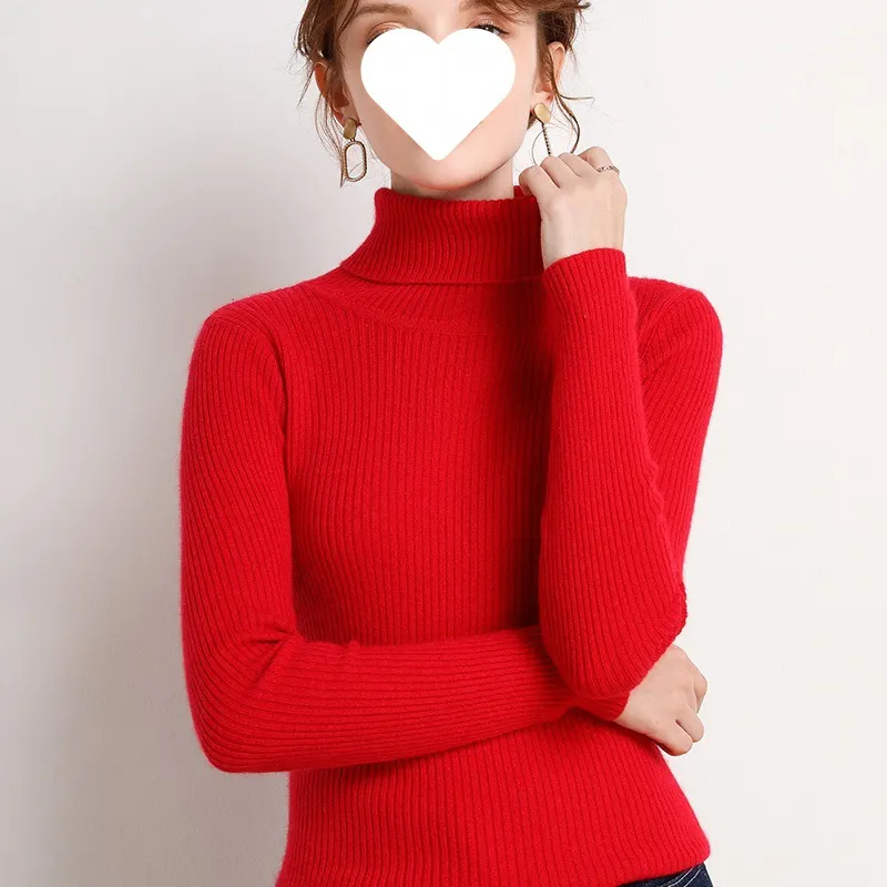 Uveng Uveng Temperament High-Neck Basic Sweater Women's Autumn And Winter Repair Jacket Inside The Bottom Of The Long-Sleeved Knitting Shirt