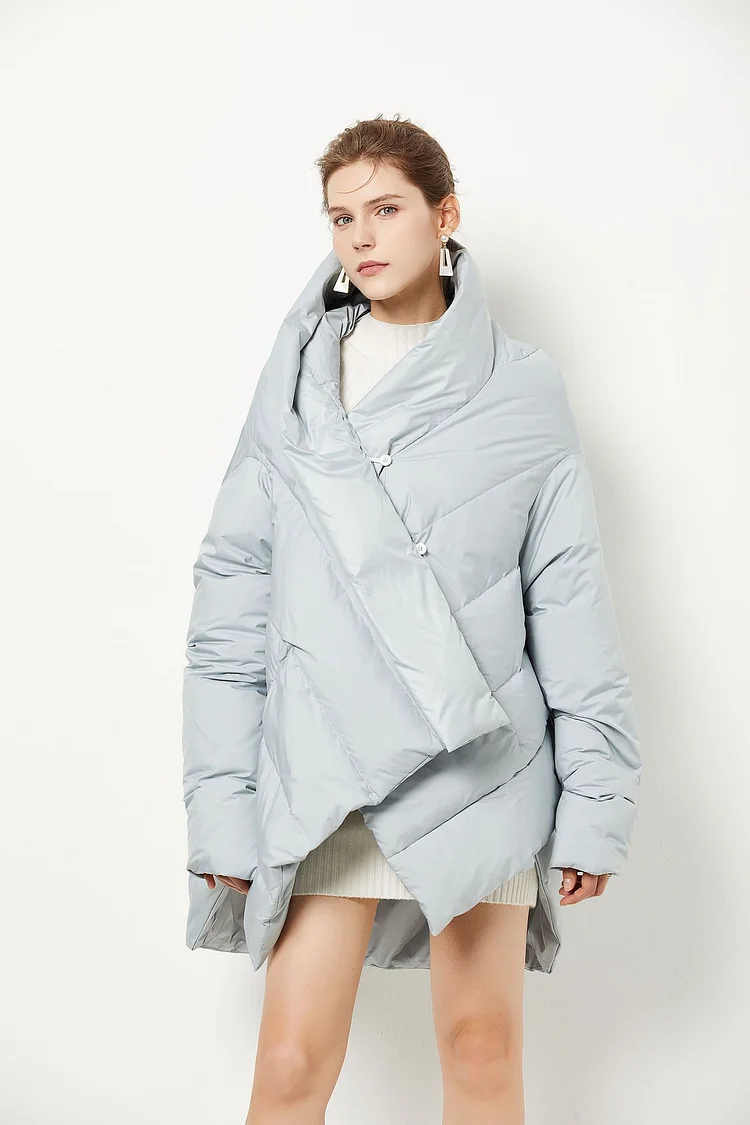 Urban Style Solid Color Thickened Down Coat