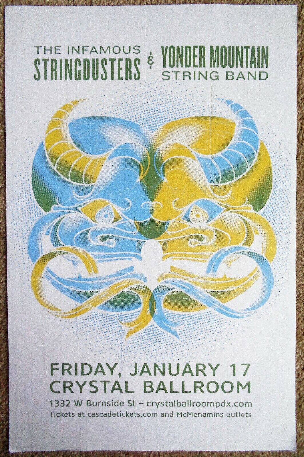 YONDER MOUNTAIN STRING BAND 2020 POSTER Portland Concert INFAMOUS STRINGDUSTERS