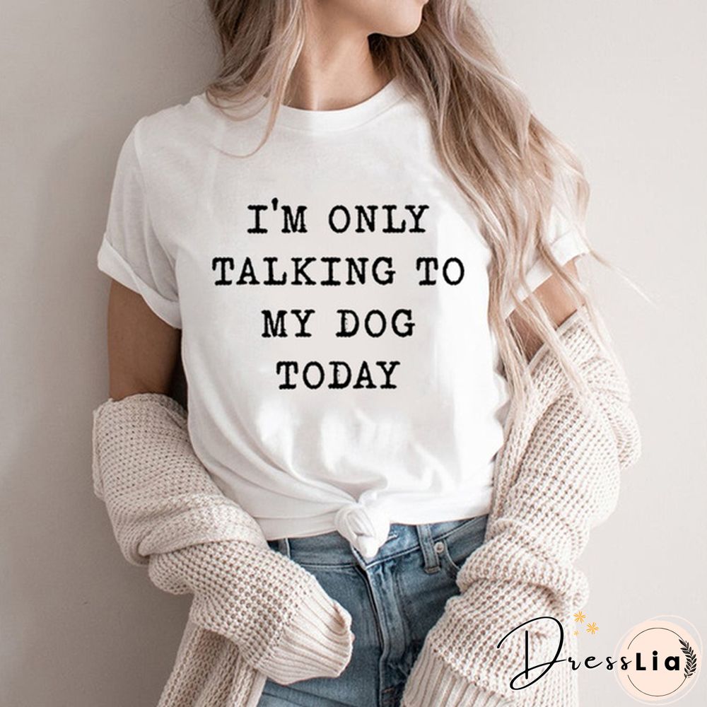 Women's Fashion Letter Printed T-shirts Girls' Funny Graphic Tee Tops Casual Crew Neck Short Sleeve Shirt Tops Laides Summer T-shirts Dog Lover Female Clothes