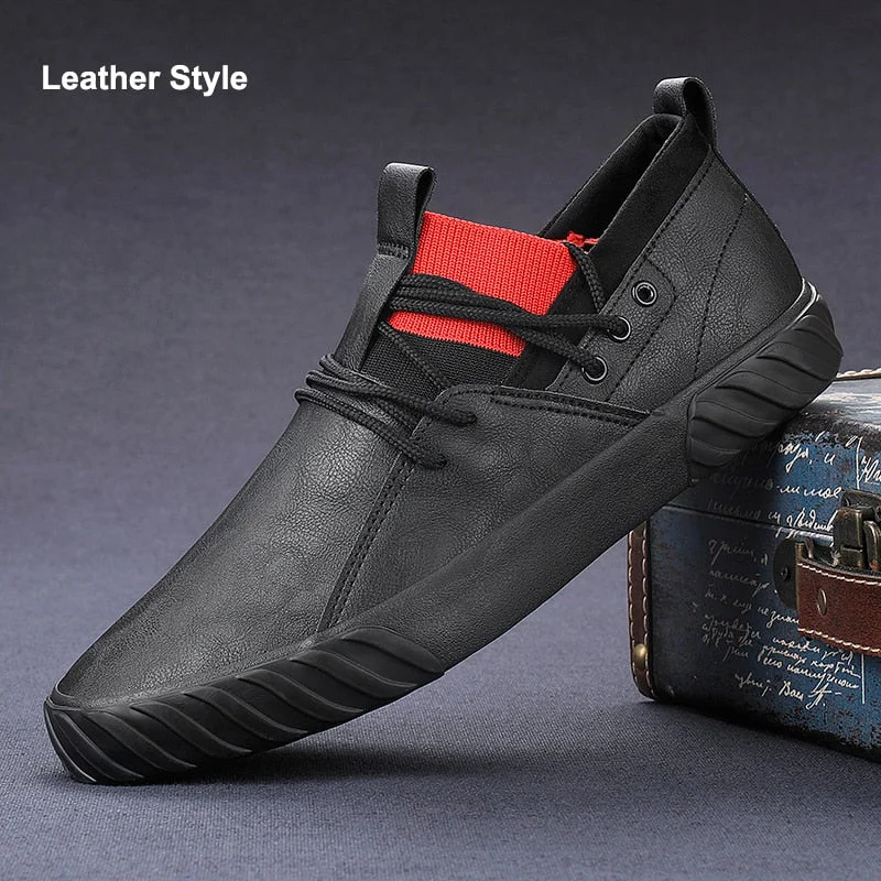 YITU British Style Men's Simple Casual Shoes Spring Autumn Men's Leisure Vulcanize Shoes Luxury Breathable Loafers Sneaker