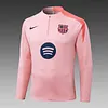 Joyfball 2025/2026 Barcelona Half-Pull Training Suit Pink Football Shirt 1:1 Thai Quality