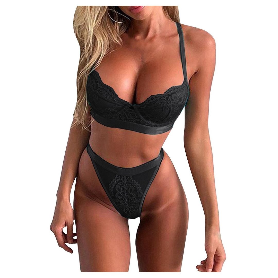 Sexy Lingerie Women Push Up Bra Set Sensual Women's Underwear Lace Embroidery Bra Brief Sets Erotic Lingerie Set Thin Lenceria