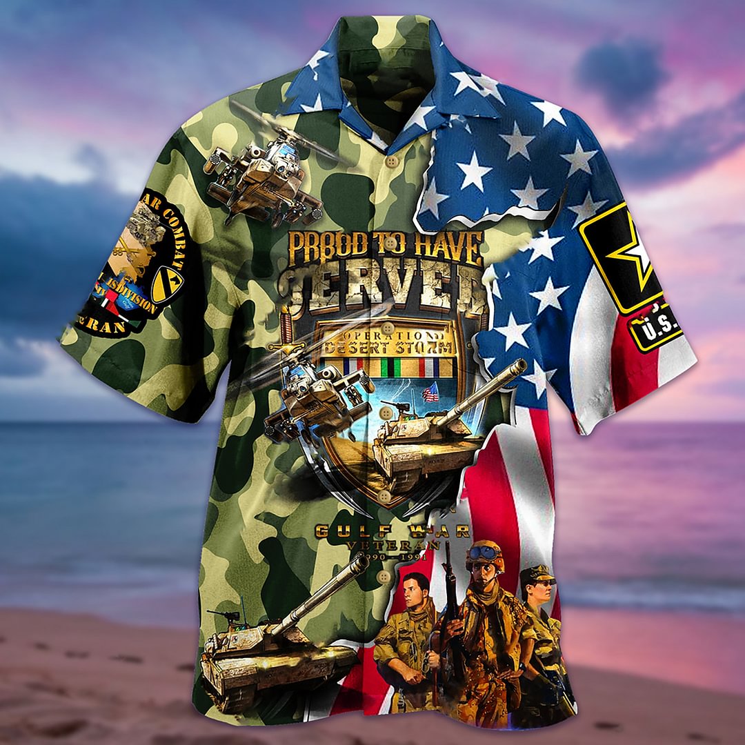 Men's Soldier Beach Short Sleeve Shirt、、URBENIE