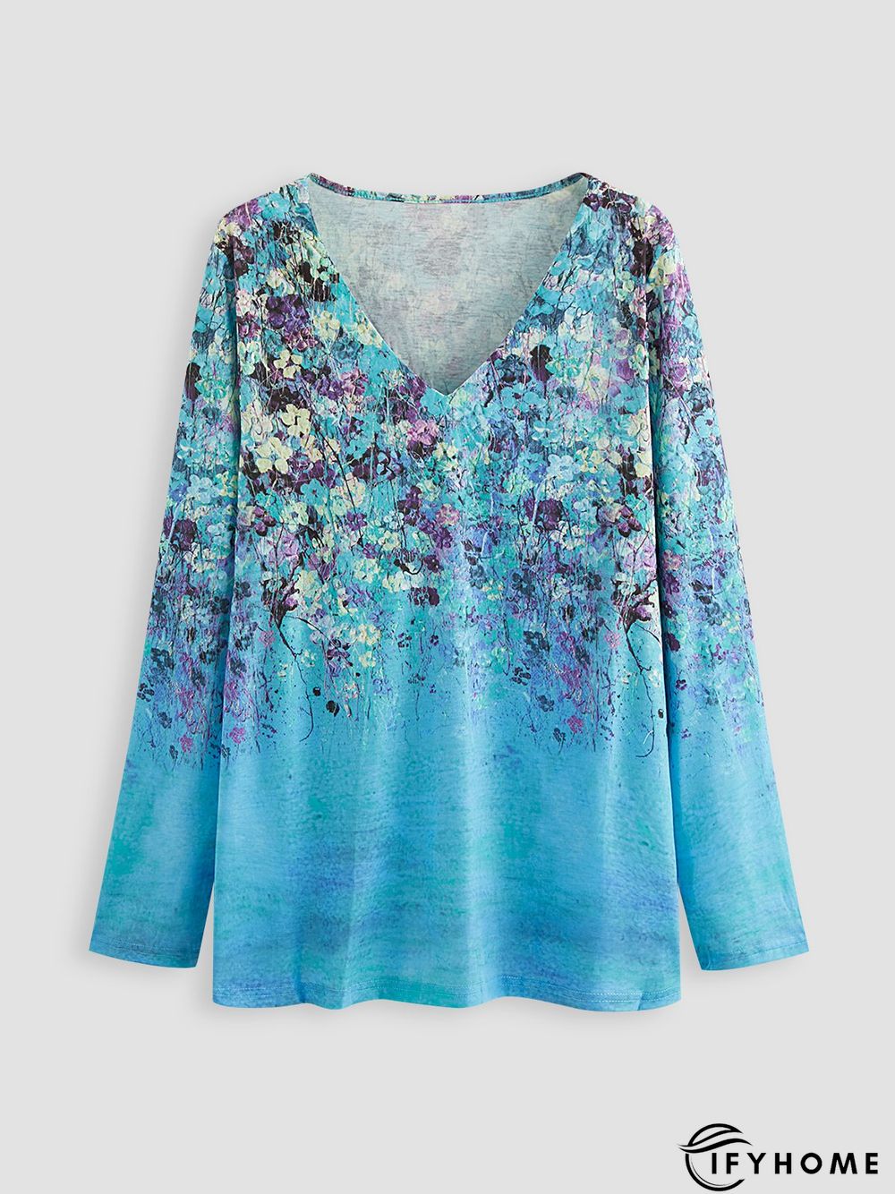 Cotton-Blend Striped Long Sleeve Vintage Top | IFYHOME