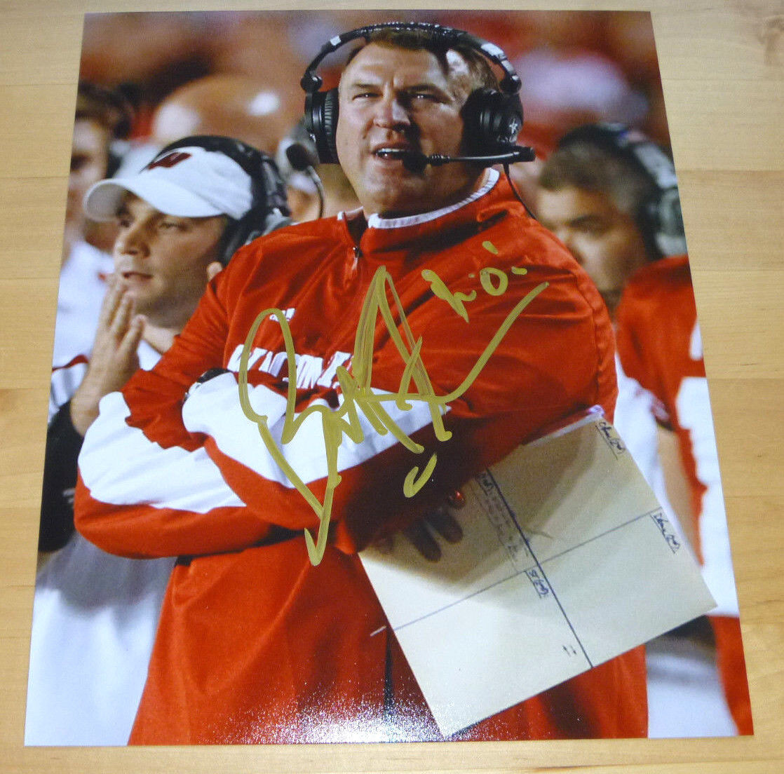 Bret Bielema Authentic Signed 8x10 Photo Poster painting Autographed, Wisconsin NCAA Football