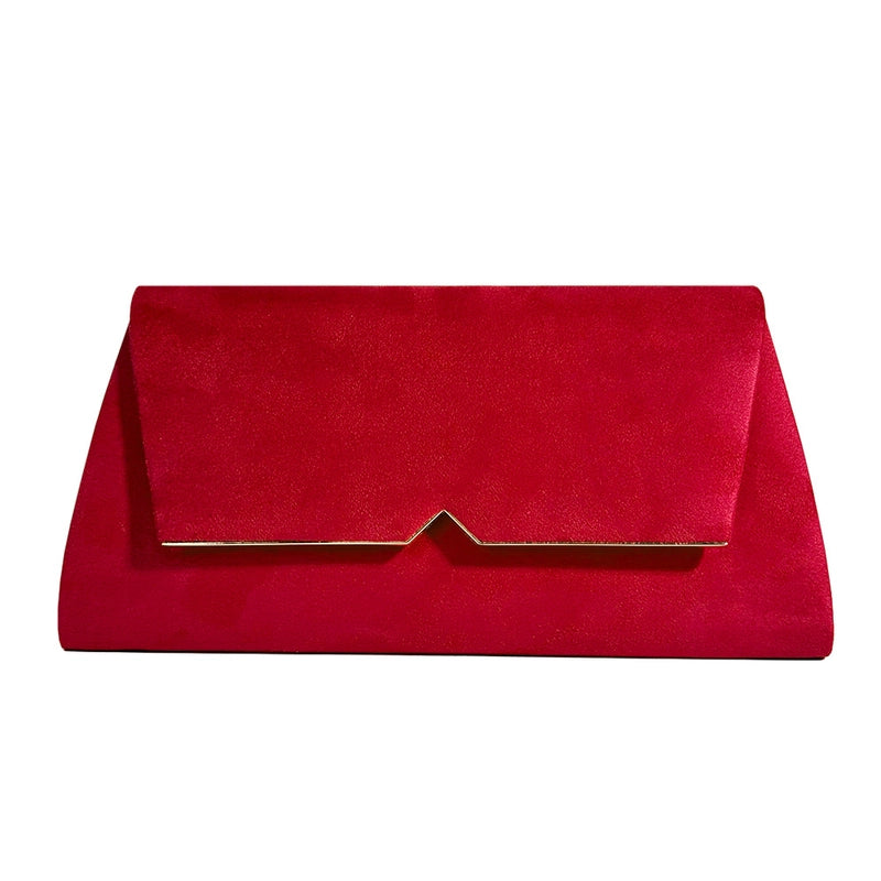 In Stock Evening Bag Simple Fashion Clutch Wedding Banquet Bag High-grade Flannel Dress Square Bag