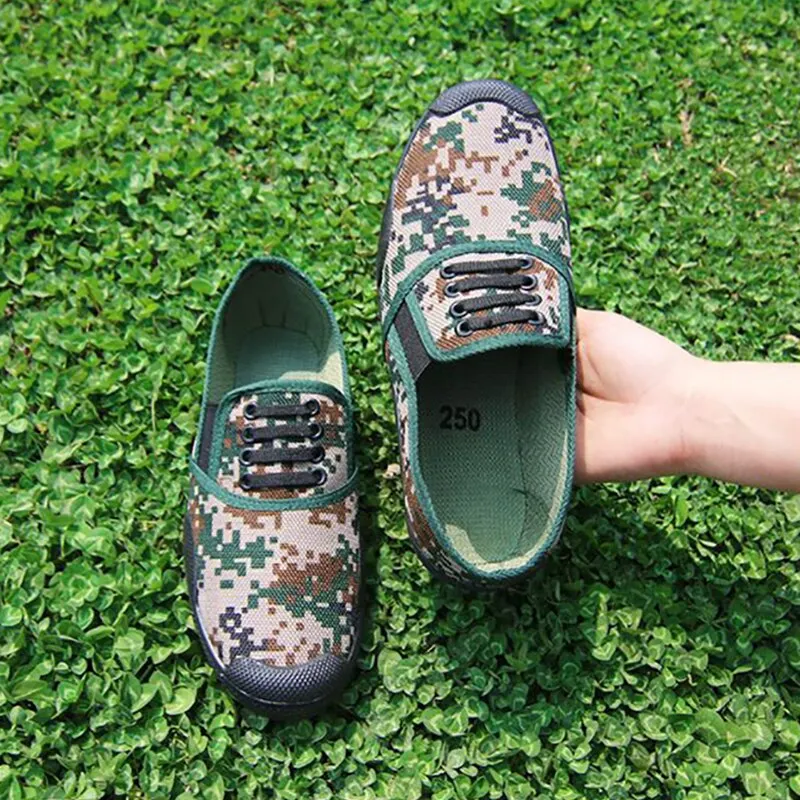 Men Sneakers Work Flat Shoes Canvas Shoes Casual Camouflage Labor Shoes Wear-Resistant Men's Vulcanized Breathable Farm 2021