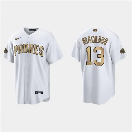 Men's San Diego Padres #13 Manny Machado 2022 All-Star White Cool Base Stitched Baseball Jersey K4IB